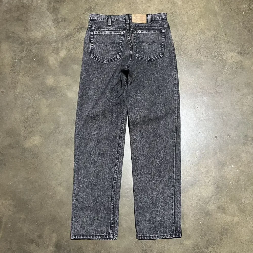 Vintage 90s Levi's 540 Black Straight Leg Jeans 31x31
